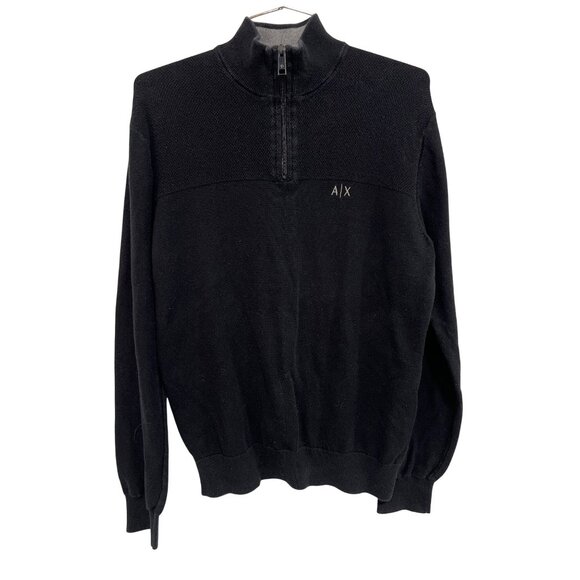 Armani Exchange Sweater Size Small 3/4 Zip High Neck Long Sleeve Pullover Comfy - Picture 1 of 9